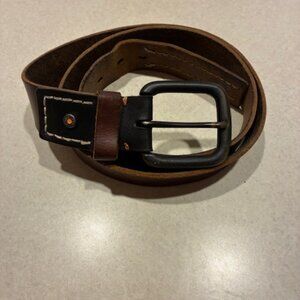 Timberland PRO Men's Size 40 Brown Genuine Leather 1.5" wide Belt w black buckle